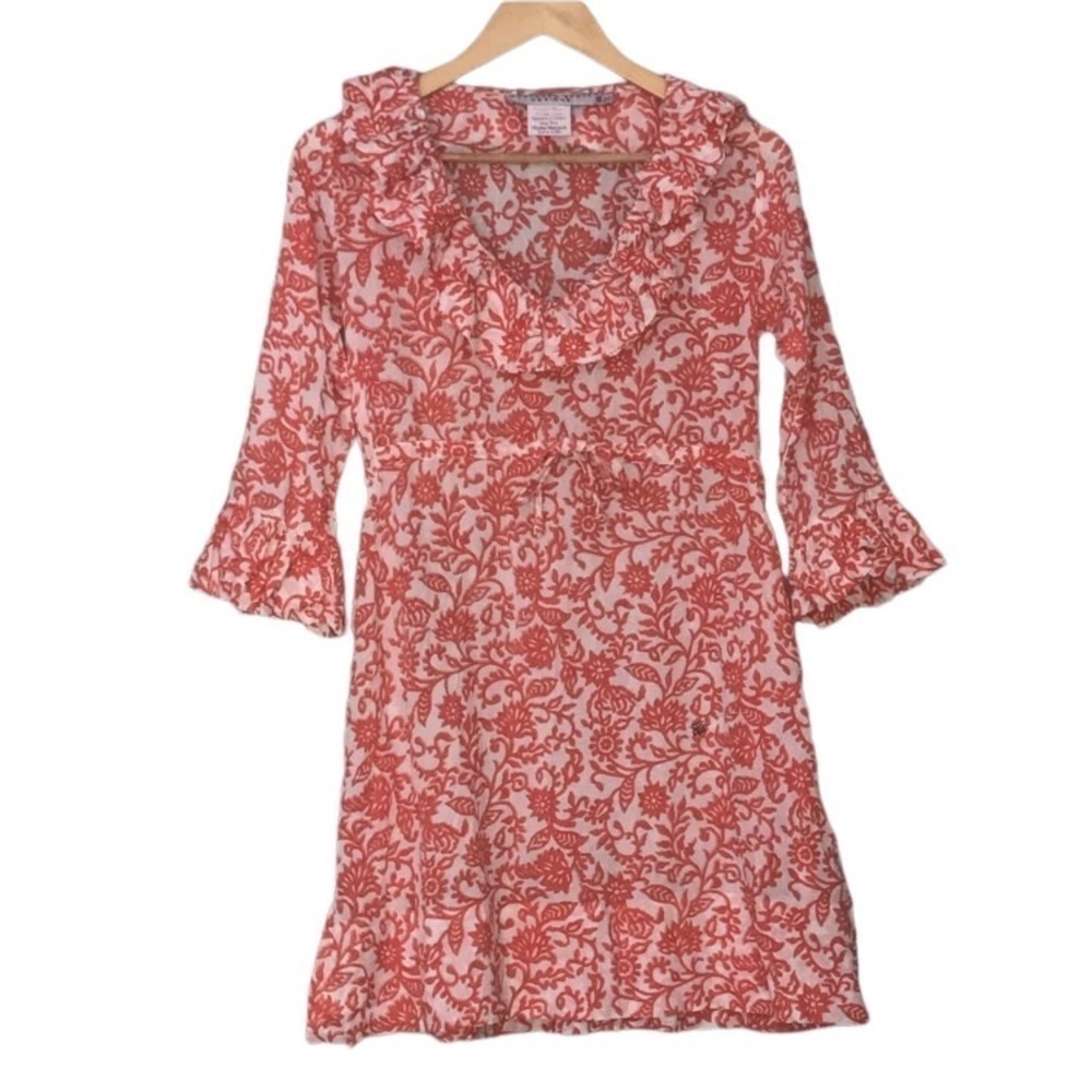 Gretchen Scott Ruffle Neckline Peasant Dress XS
